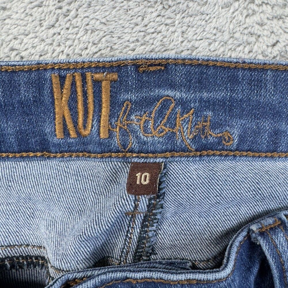 KUT From The Kloth Jeans Womens 10 Blue Carlo Ankle Skinny Distressed Hem Pants - Picture 3 of 14